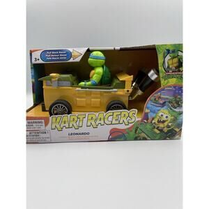 Nickelodeon TMNT Pullback Kart Racers Leonardo In Party Wagon Teenage Mutant New